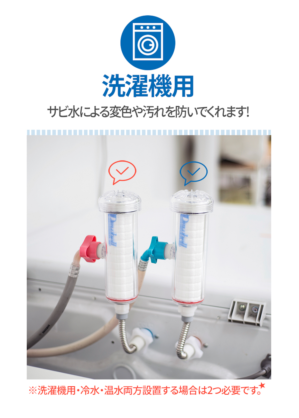 洗濯機フィルターセット 洗濯機用のサビ取りフィルター