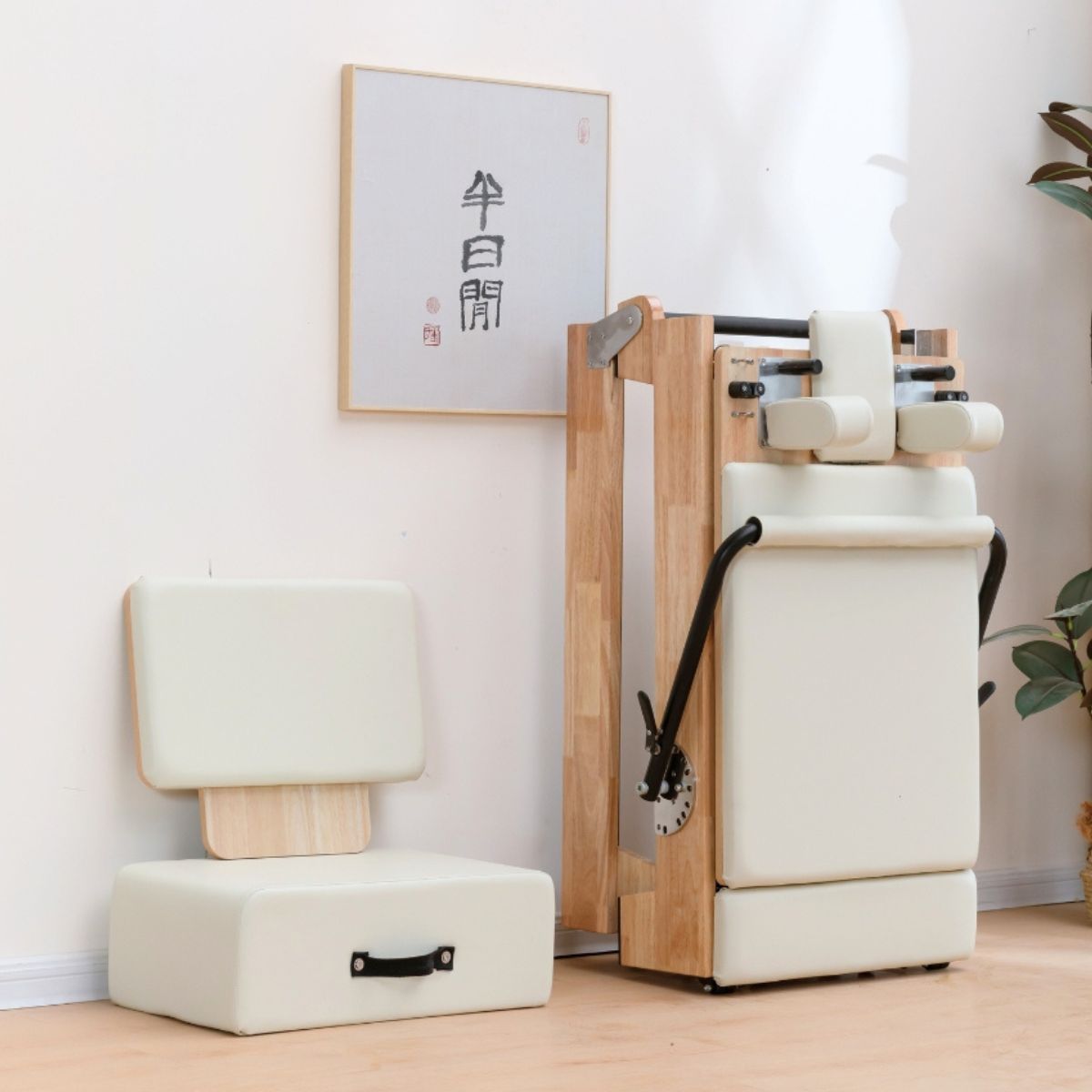 「数量限定 在庫処分セール」 ウッドフォルダブルリフォーマー LPILATES – SET ヨガ・ピラティス